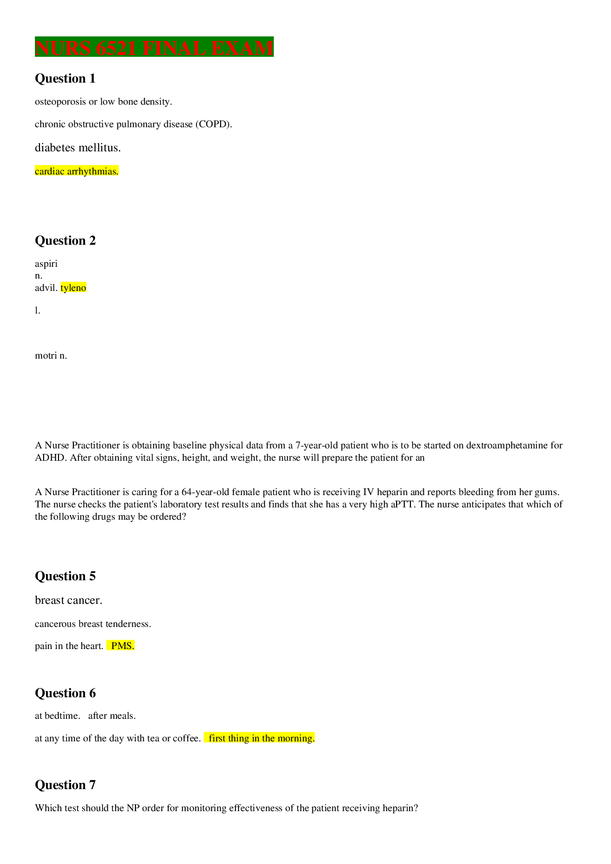 Preview image for NURS 6521 FINAL EXAM Latest Update 2021